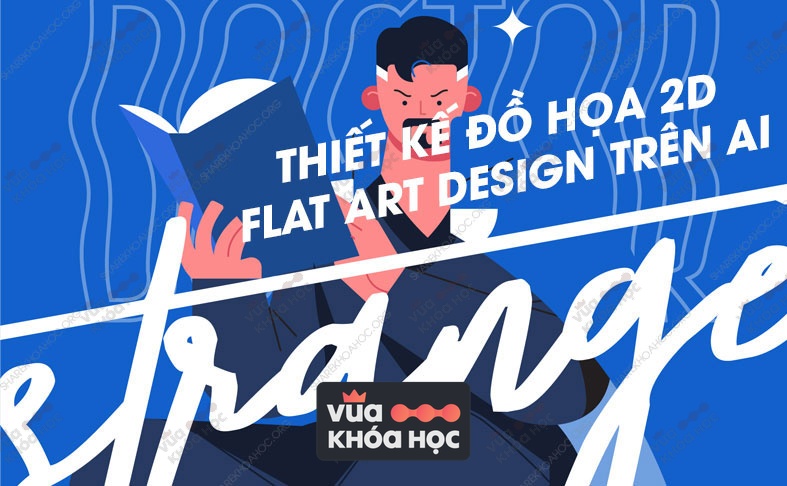 share khoa hoc Thiet Ke Do Hoa 2D Flat Art Design Tren AI Mheeart