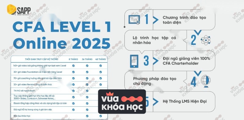 Khám Phá Chương Trình Đào Tạo CFA Level 1 Online 2025 Cùng Sapp